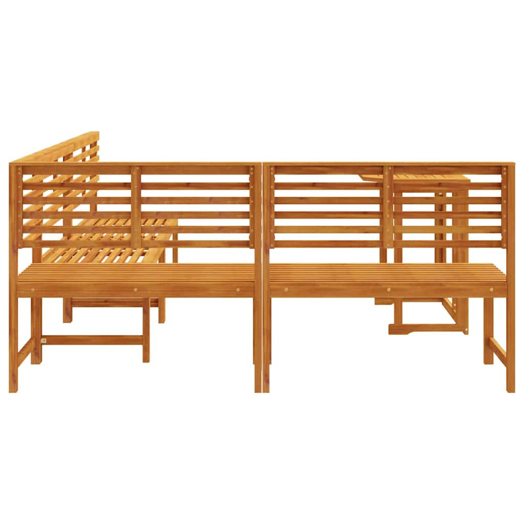 Ensemble de banc de jardin 4 pcs Marron Bois d'Acacia Massif