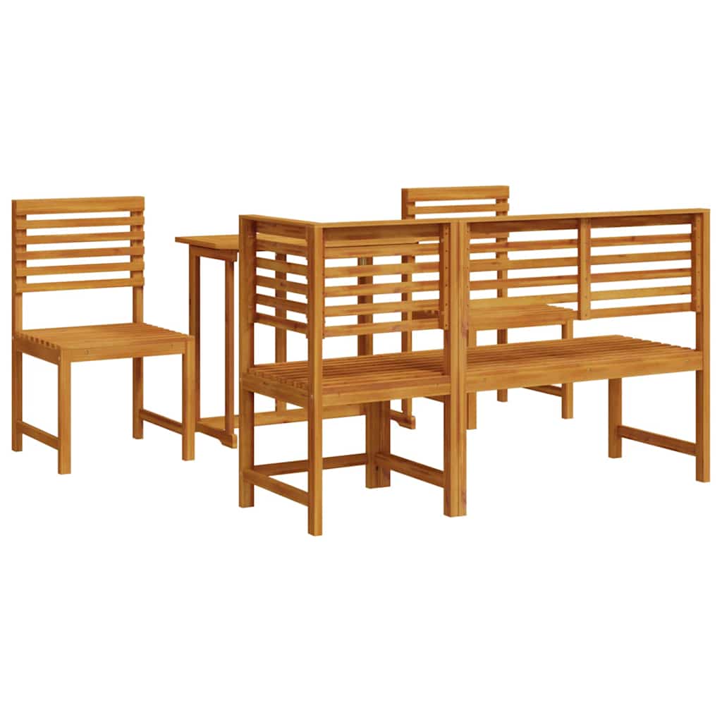 Ensemble bistro de jardin 5 pcs Marron Bois d'Acacia Massif