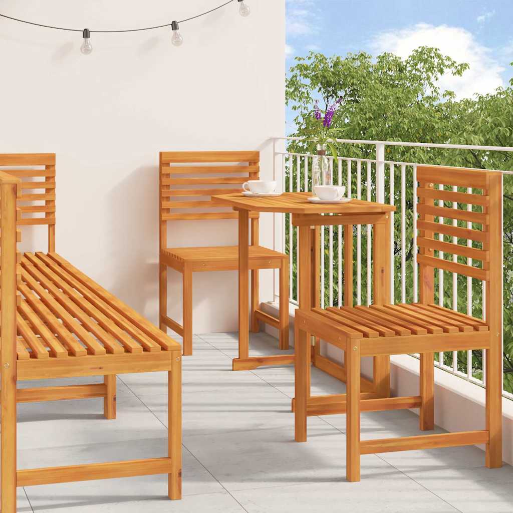 Ensemble bistro de jardin 6 pcs Marron Bois d'Acacia Massif
