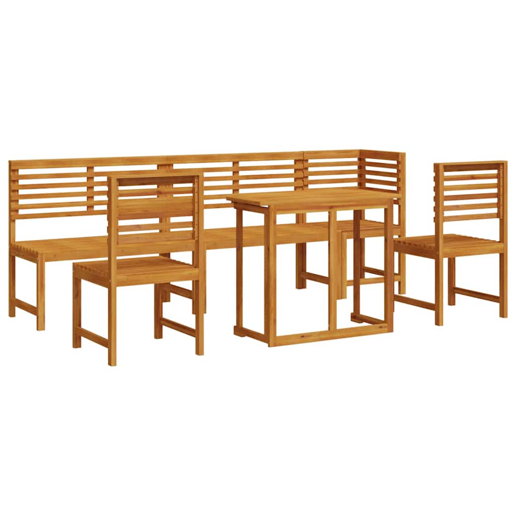 Ensemble bistro de jardin 6 pcs Marron Bois d'Acacia Massif