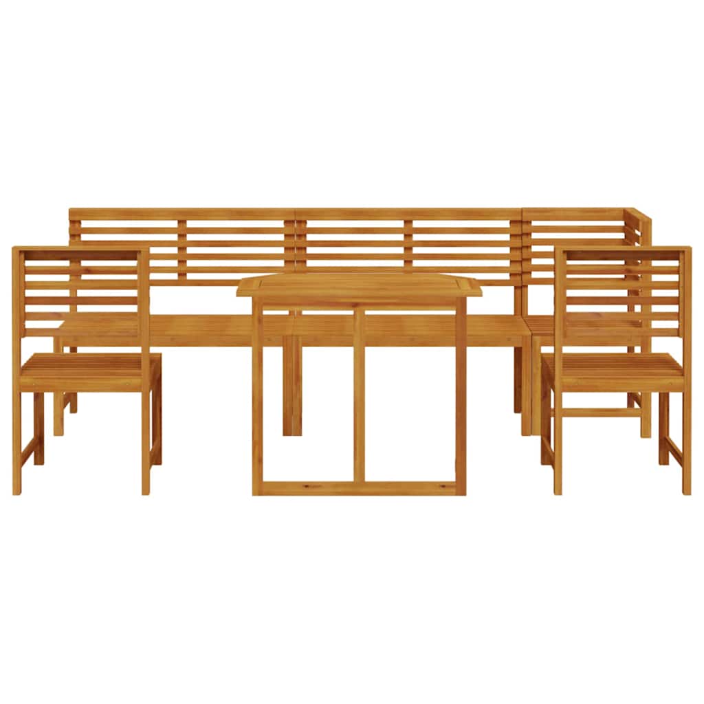 Ensemble bistro de jardin 6 pcs Marron Bois d'Acacia Massif