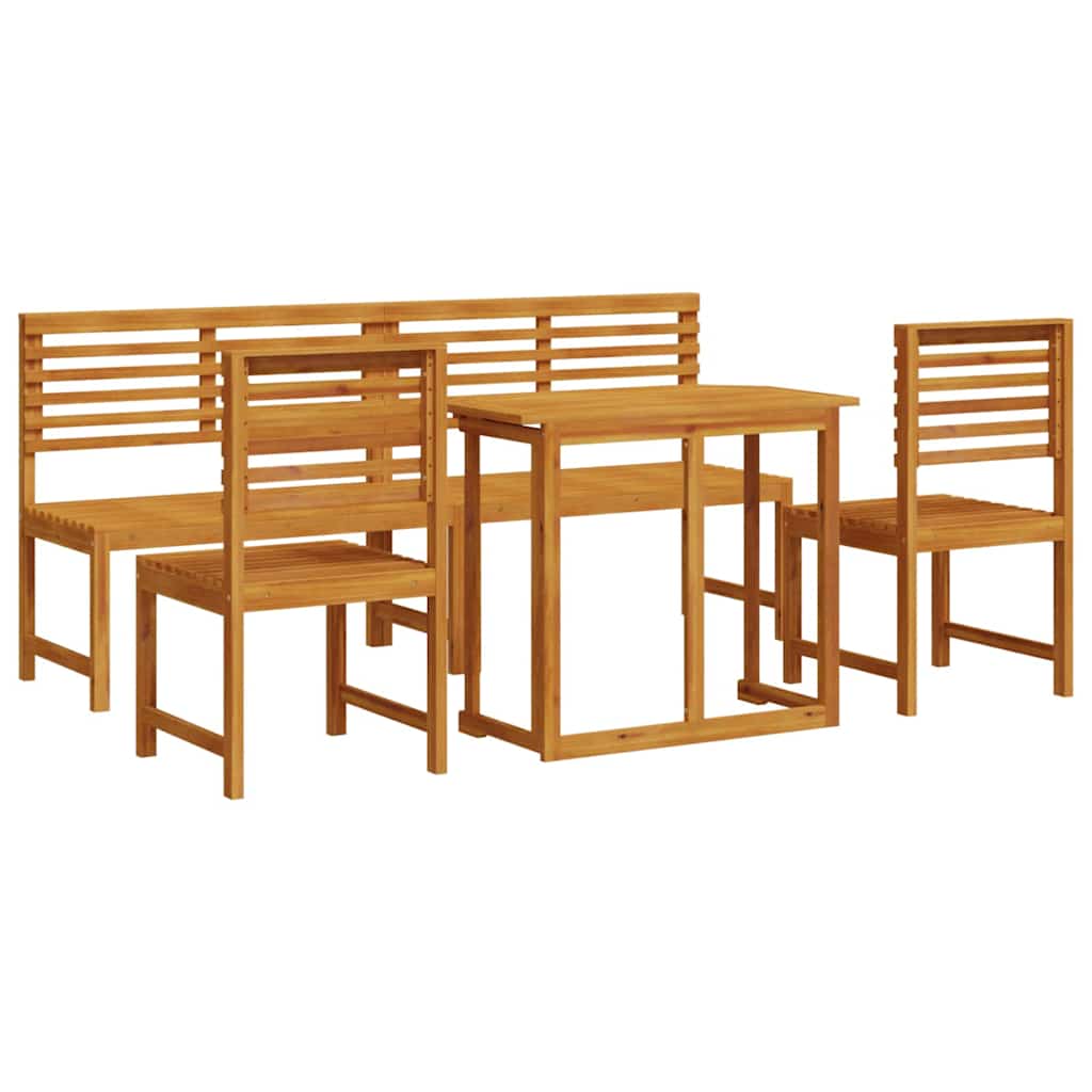 Ensemble bistro de jardin 5 pcs Marron Bois d'Acacia Massif