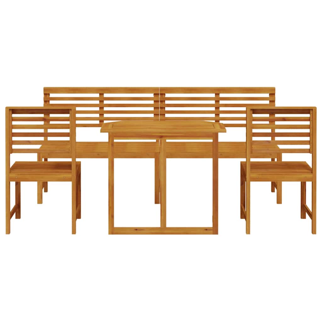 Ensemble bistro de jardin 5 pcs Marron Bois d'Acacia Massif
