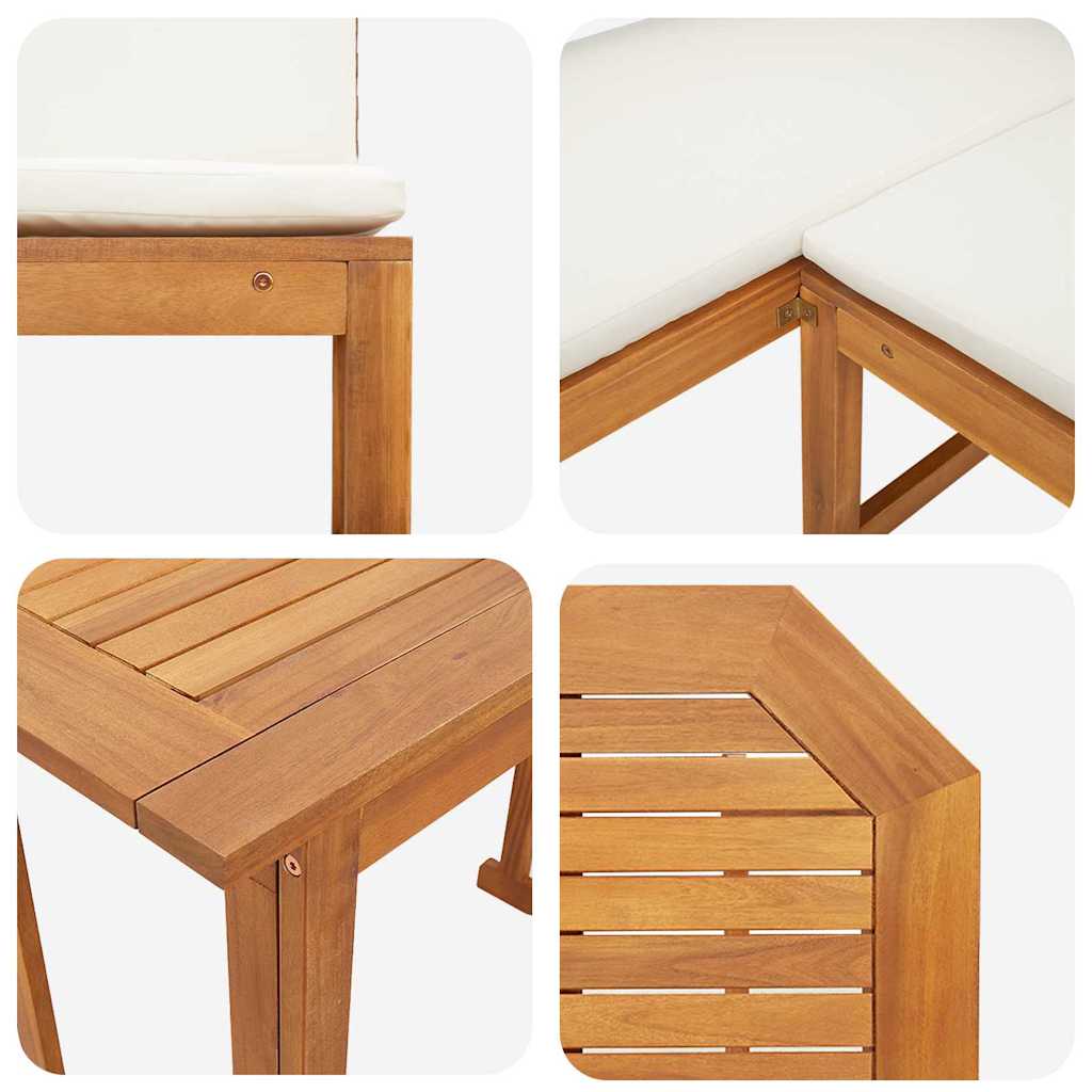Ensemble bistro de jardin 3 pcs Marron Bois d'Acacia Massif