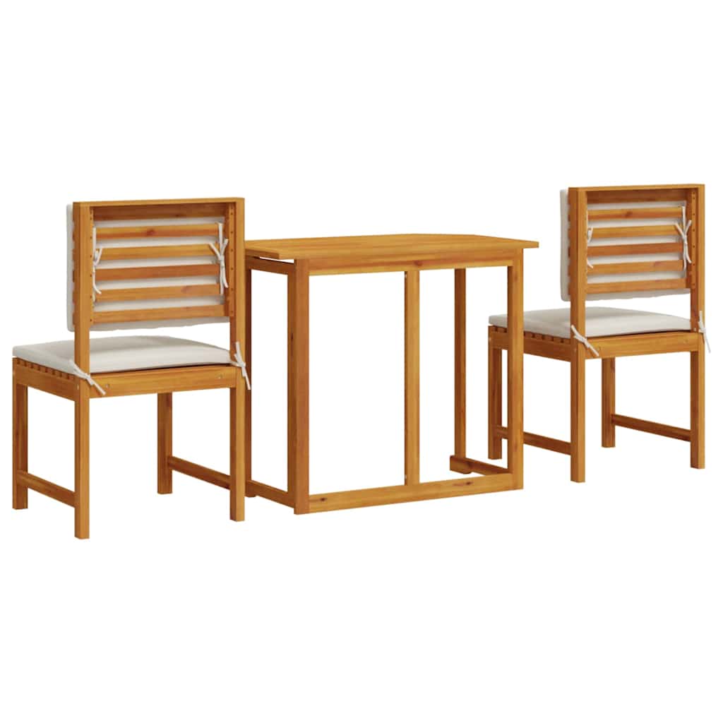 Ensemble bistro de jardin 3 pcs Marron Bois d'Acacia Massif