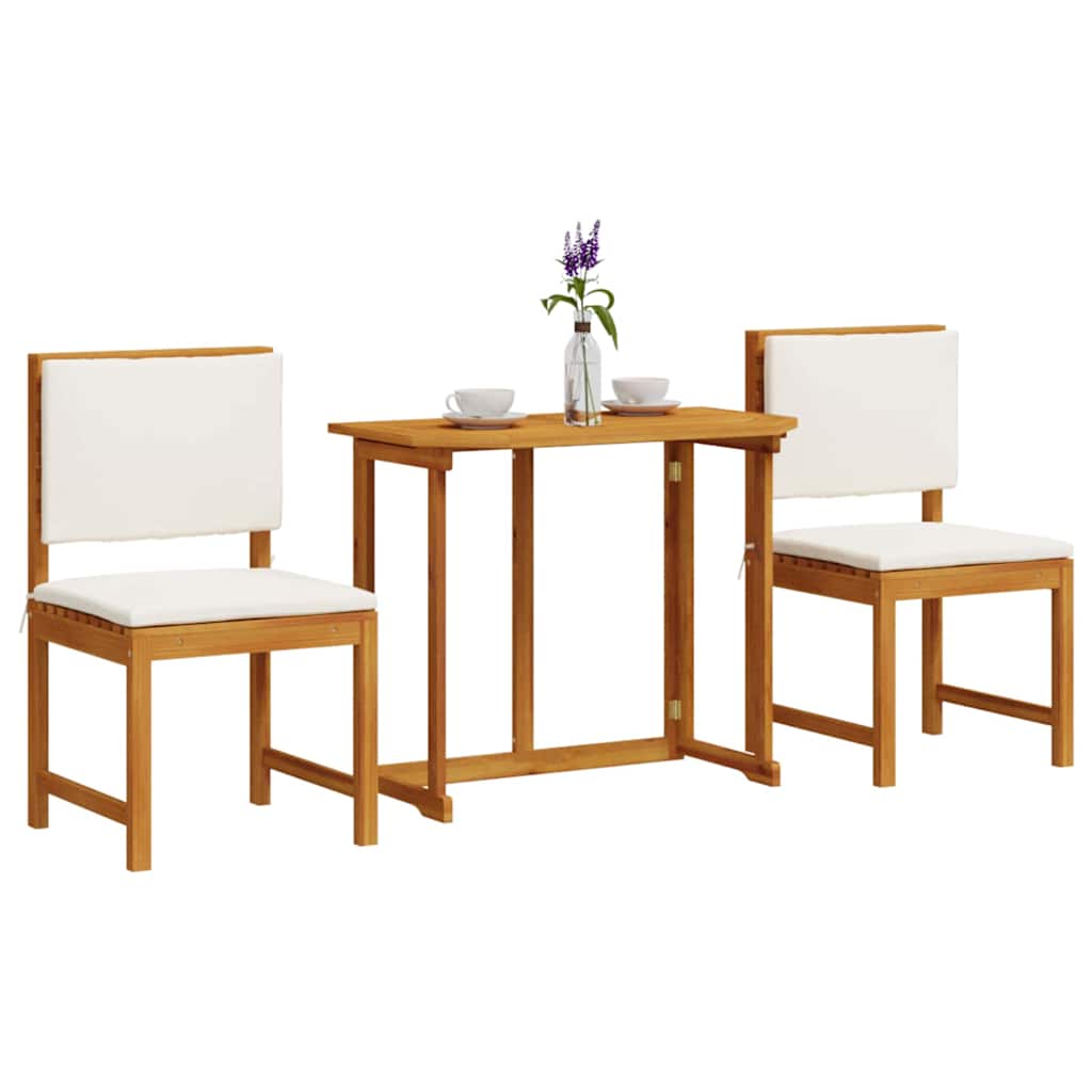 Ensemble bistro de jardin 3 pcs Marron Bois d'Acacia Massif