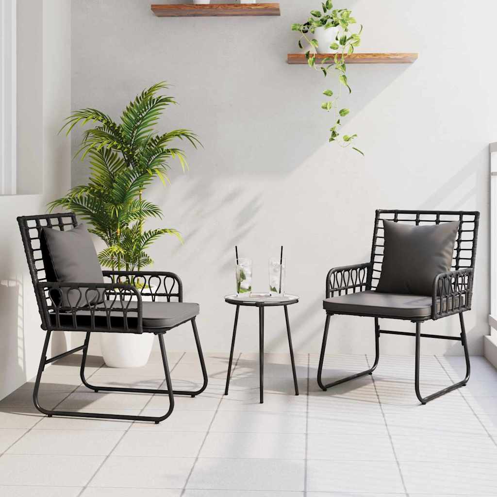 Ensemble de salle à manger pour jardin 3 pcs Noir et anthracite - XIOS