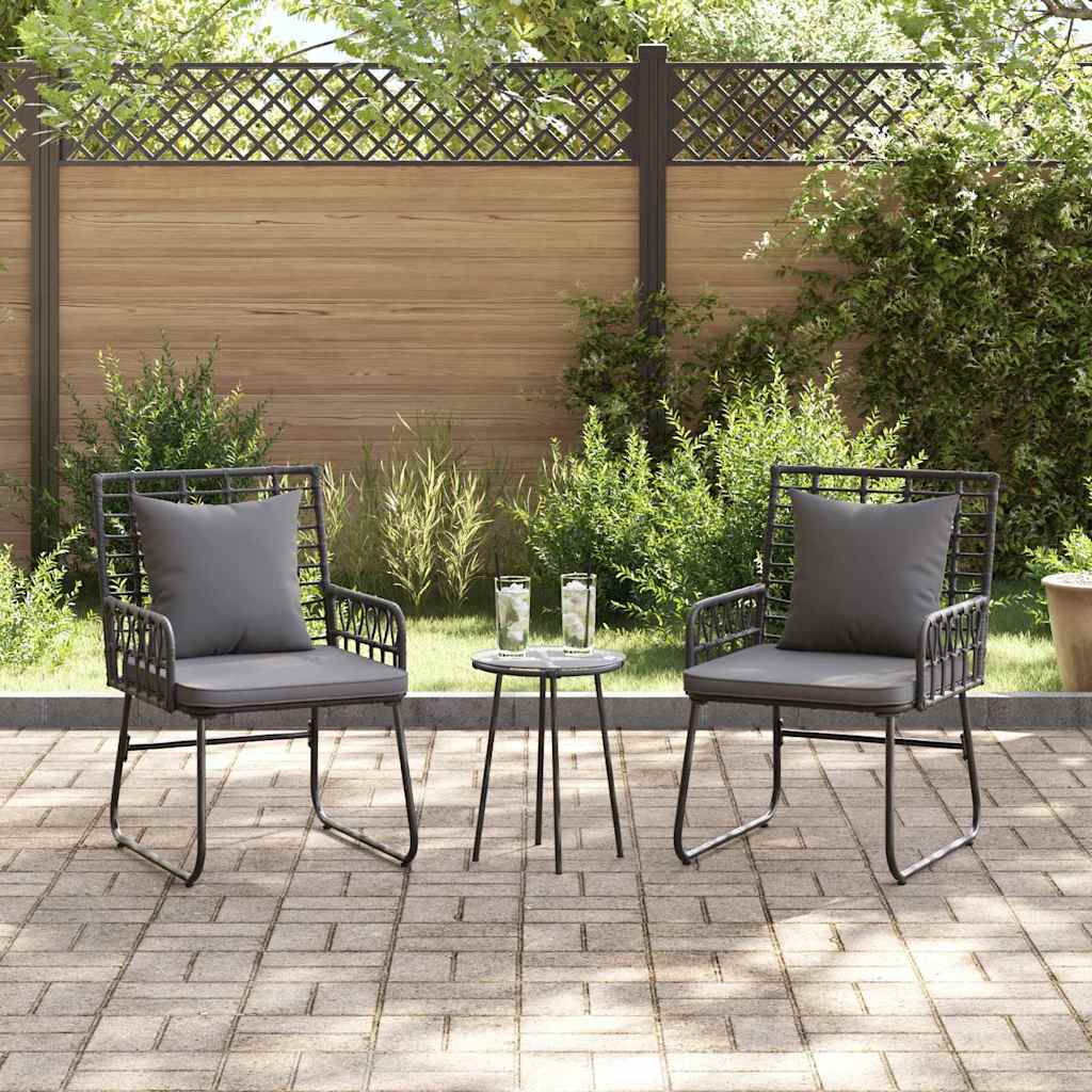Ensemble de salle à manger pour jardin 3 pcs Noir et anthracite - XIOS