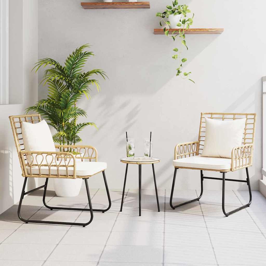 Ensemble de salle à manger pour jardin 3 pcs Marron et Crème - XIOS