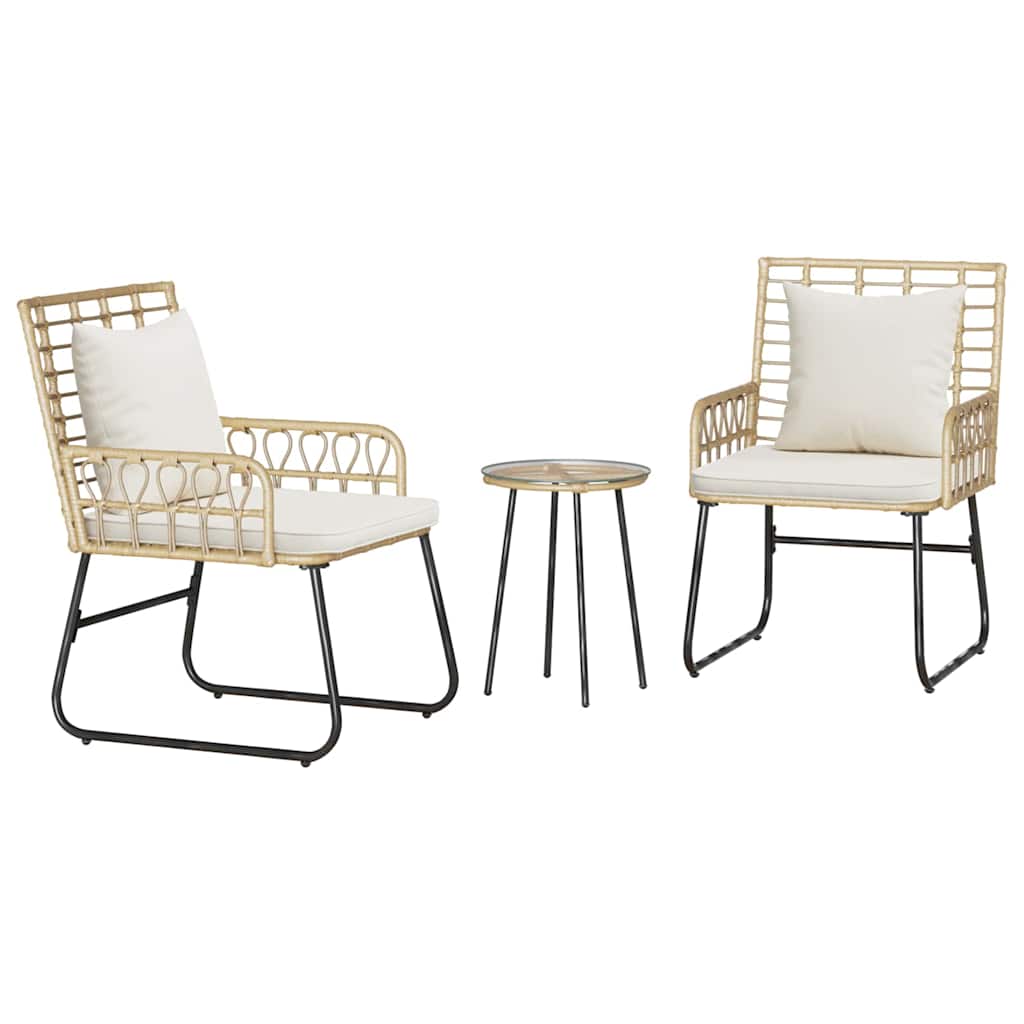 Ensemble de salle à manger pour jardin 3 pcs Marron et Crème - XIOS