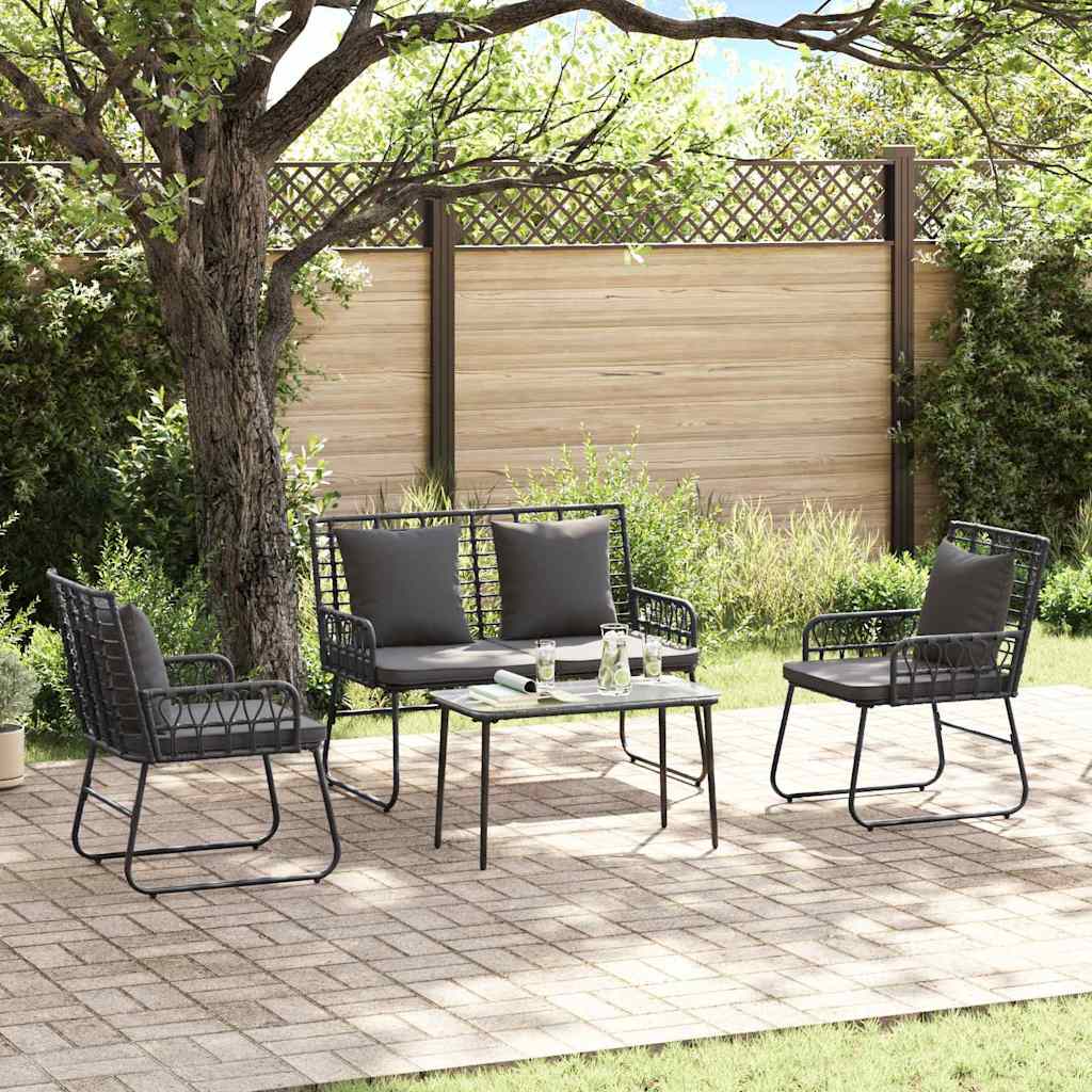Ensemble de salle à manger pour jardin 3 pcs Noir et anthracite - XIOS