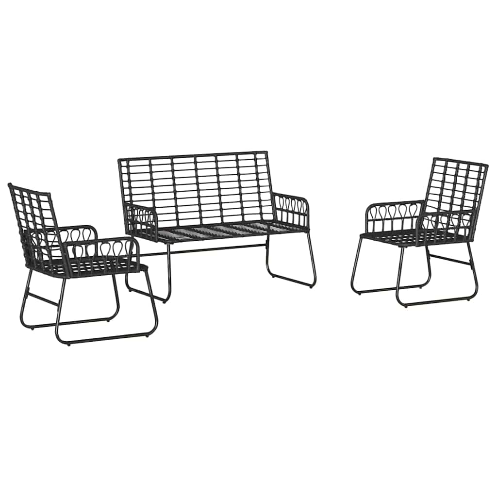 Ensemble de salle à manger pour jardin 3 pcs Noir et anthracite - XIOS