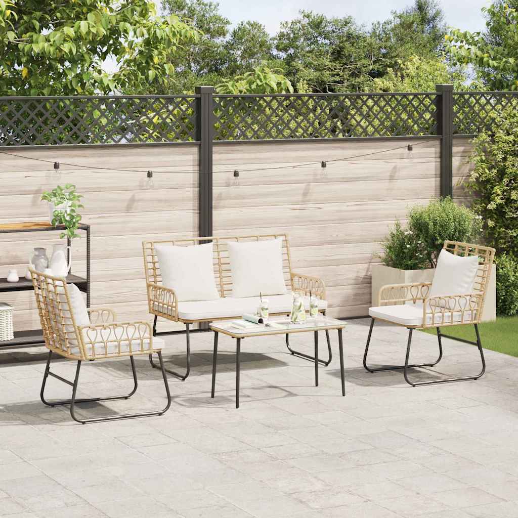 Ensemble de salle à manger pour jardin 3 pcs Marron et Crème - XIOS