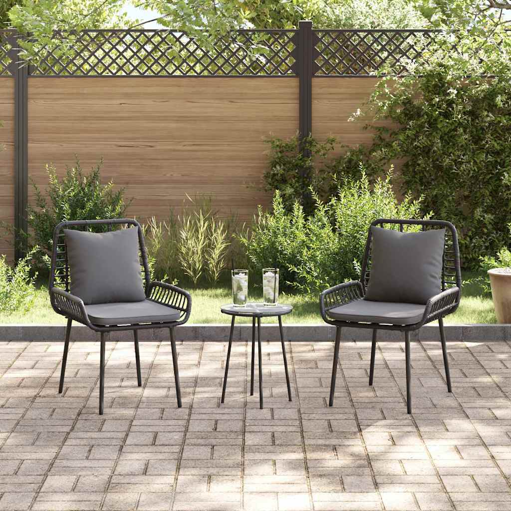 Ensemble de salle à manger pour jardin 3 pcs Noir et anthracite - XIOS