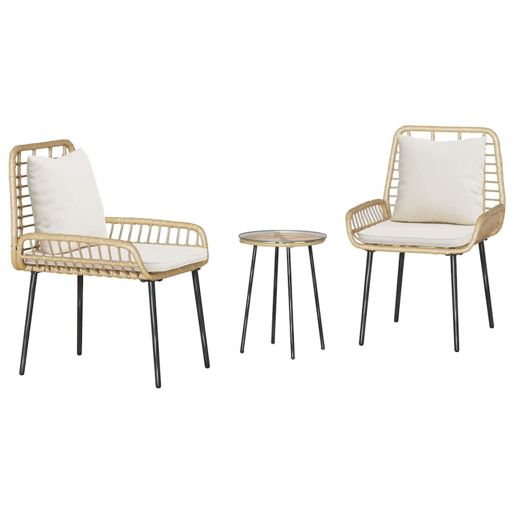 Ensemble de salle à manger pour jardin 3 pcs Marron et Crème - XIOS
