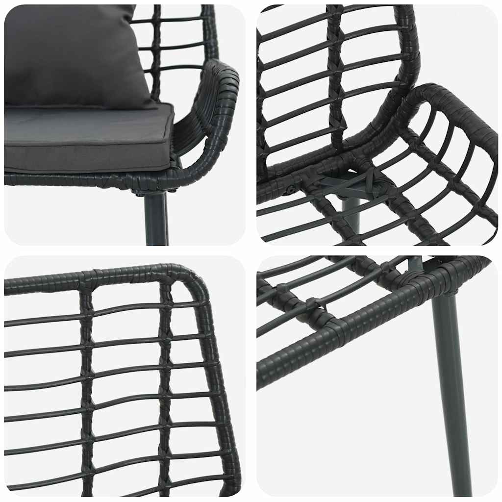Banc de jardin Noir et anthracite polyrotin - XIOS