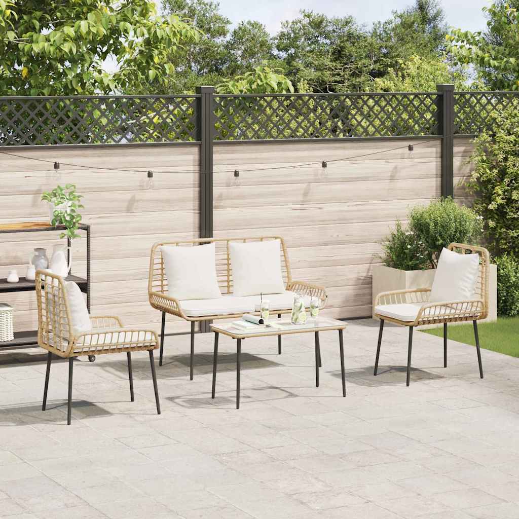 Ensemble de salle à manger pour jardin 3 pcs Marron et Crème - XIOS