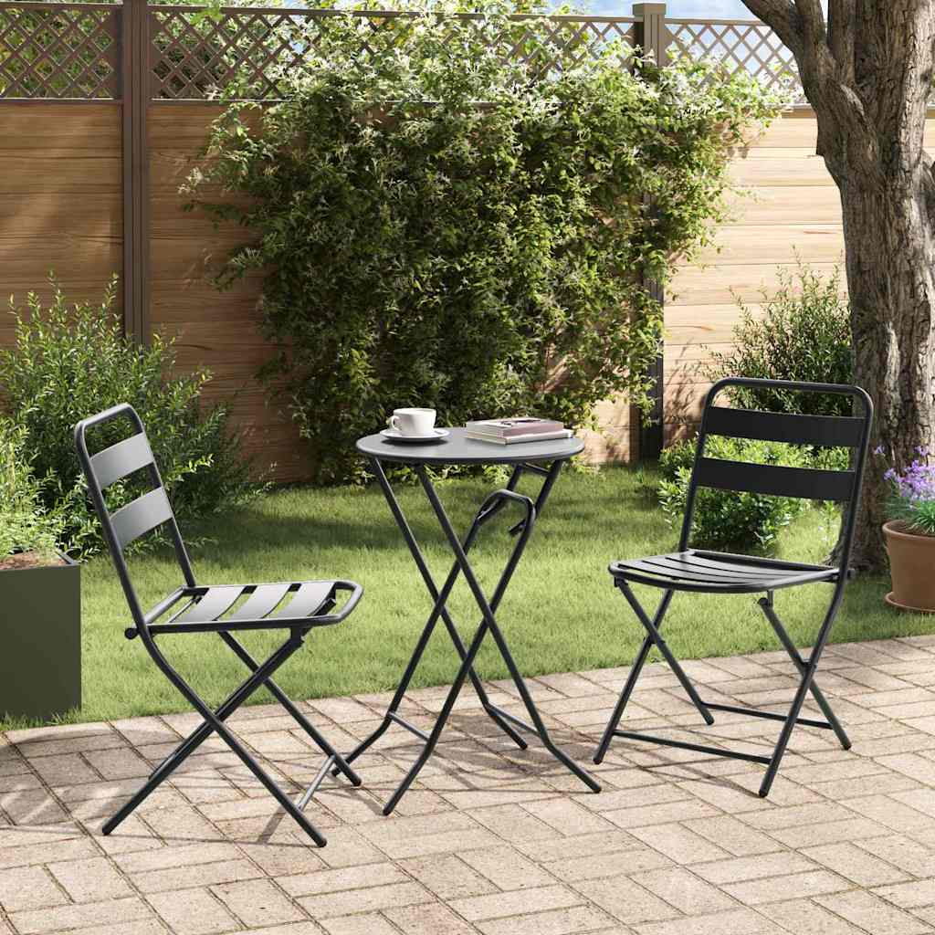 Ensemble bistro de jardin 3 pcs Anthracite Acier - XIOS