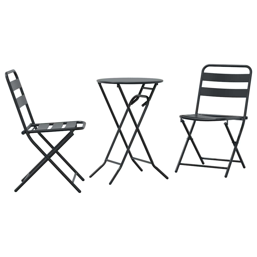 Ensemble bistro de jardin 3 pcs Anthracite Acier - XIOS