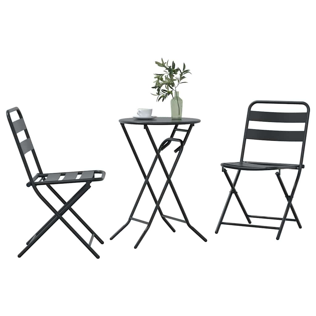Ensemble bistro de jardin 3 pcs Anthracite Acier - XIOS