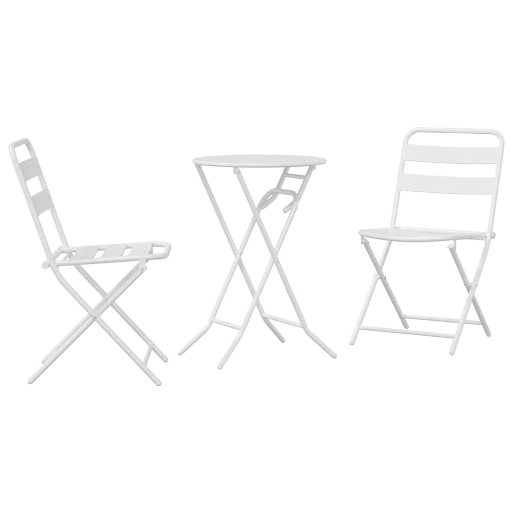 Ensemble bistro de jardin 3 pcs Blanc Acier - XIOS