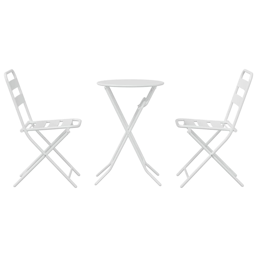 Ensemble bistro de jardin 3 pcs Blanc Acier - XIOS