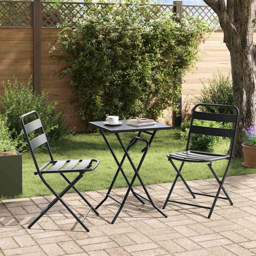 Ensemble bistro de jardin 3 pcs Anthracite Acier - XIOS