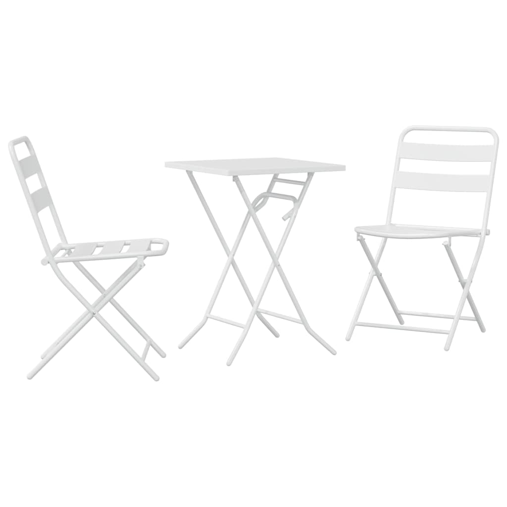 Ensemble bistro de jardin 3 pcs Blanc Acier - XIOS