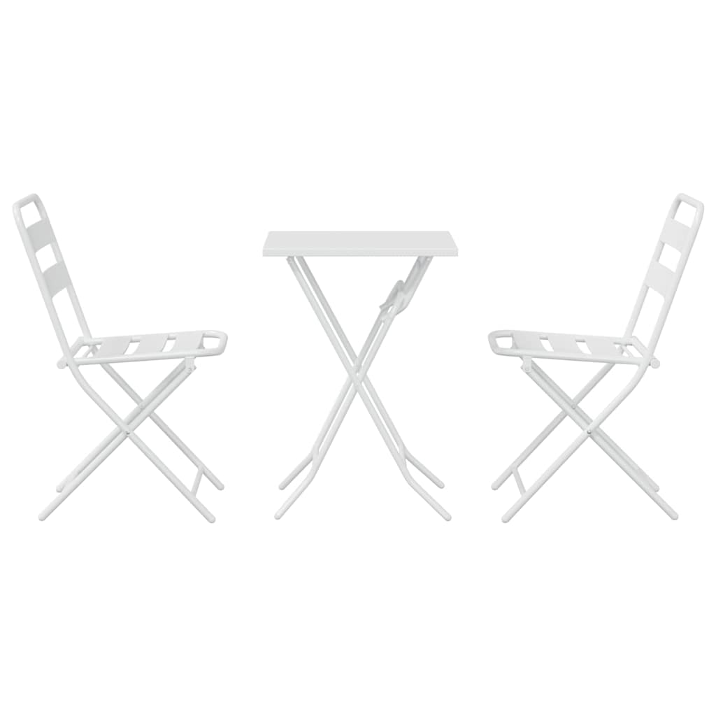 Ensemble bistro de jardin 3 pcs Blanc Acier - XIOS