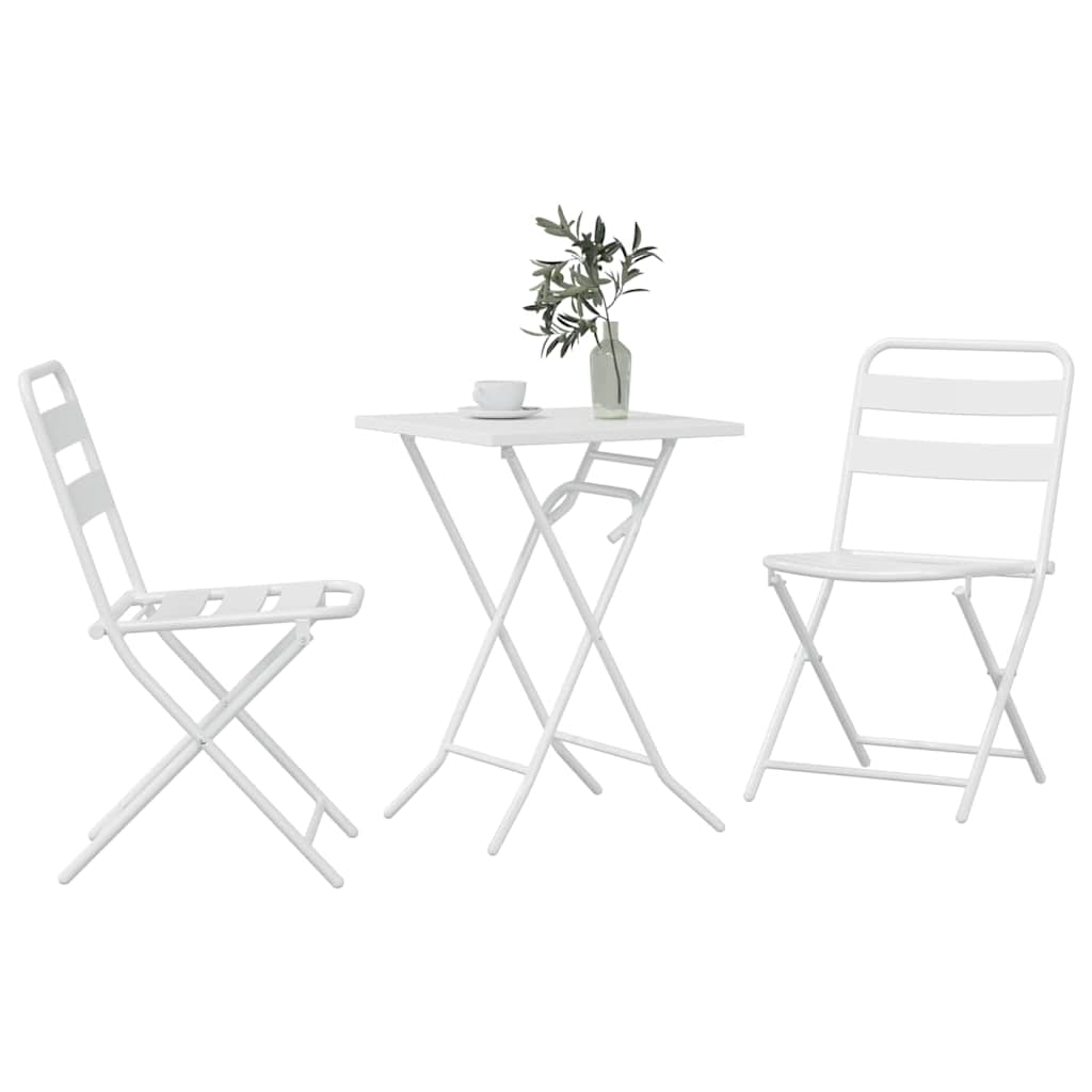 Ensemble bistro de jardin 3 pcs Blanc Acier - XIOS