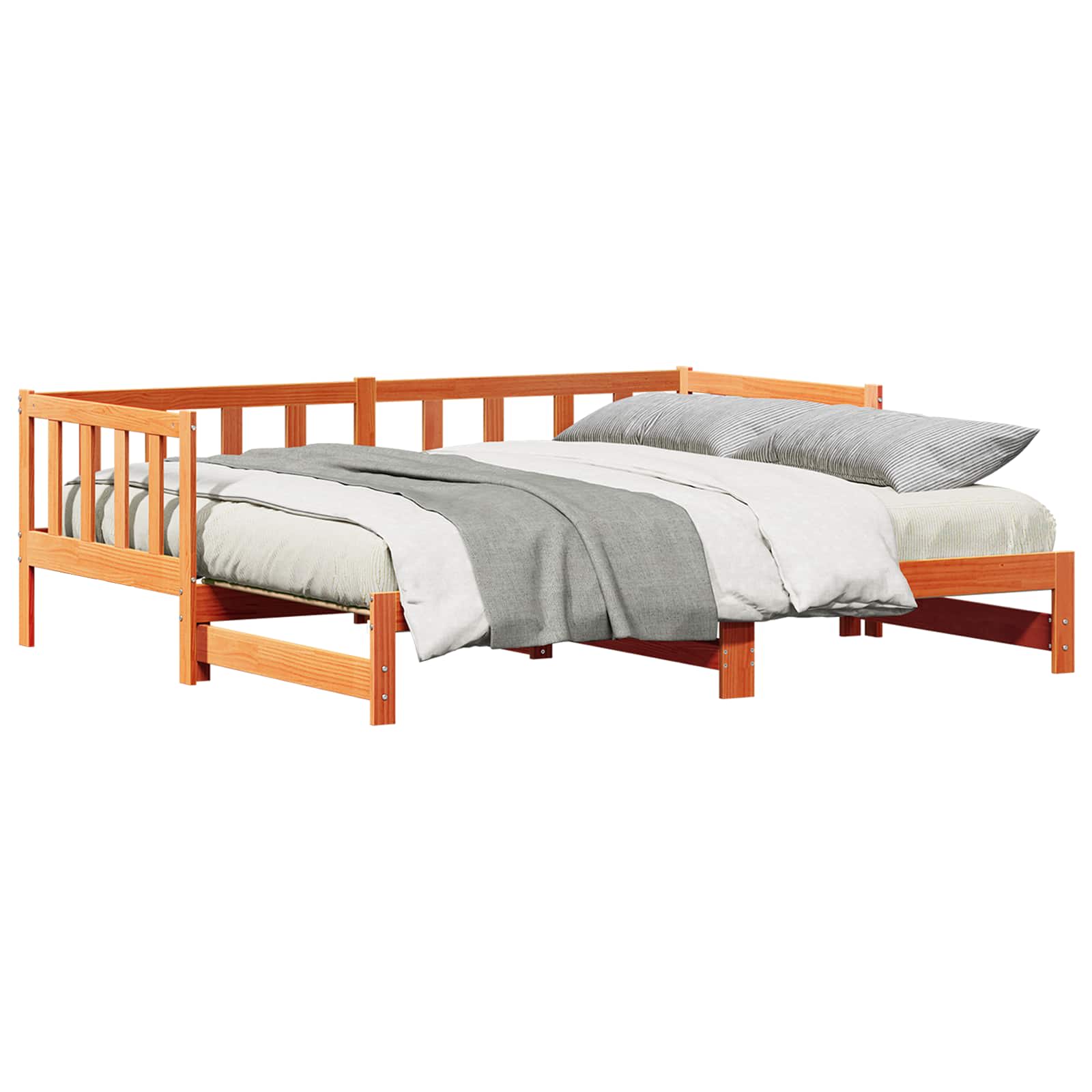 Lit Pull-out de Jour Brun cire 193,5 x 184 x 66 cm Pin massif - XIOS