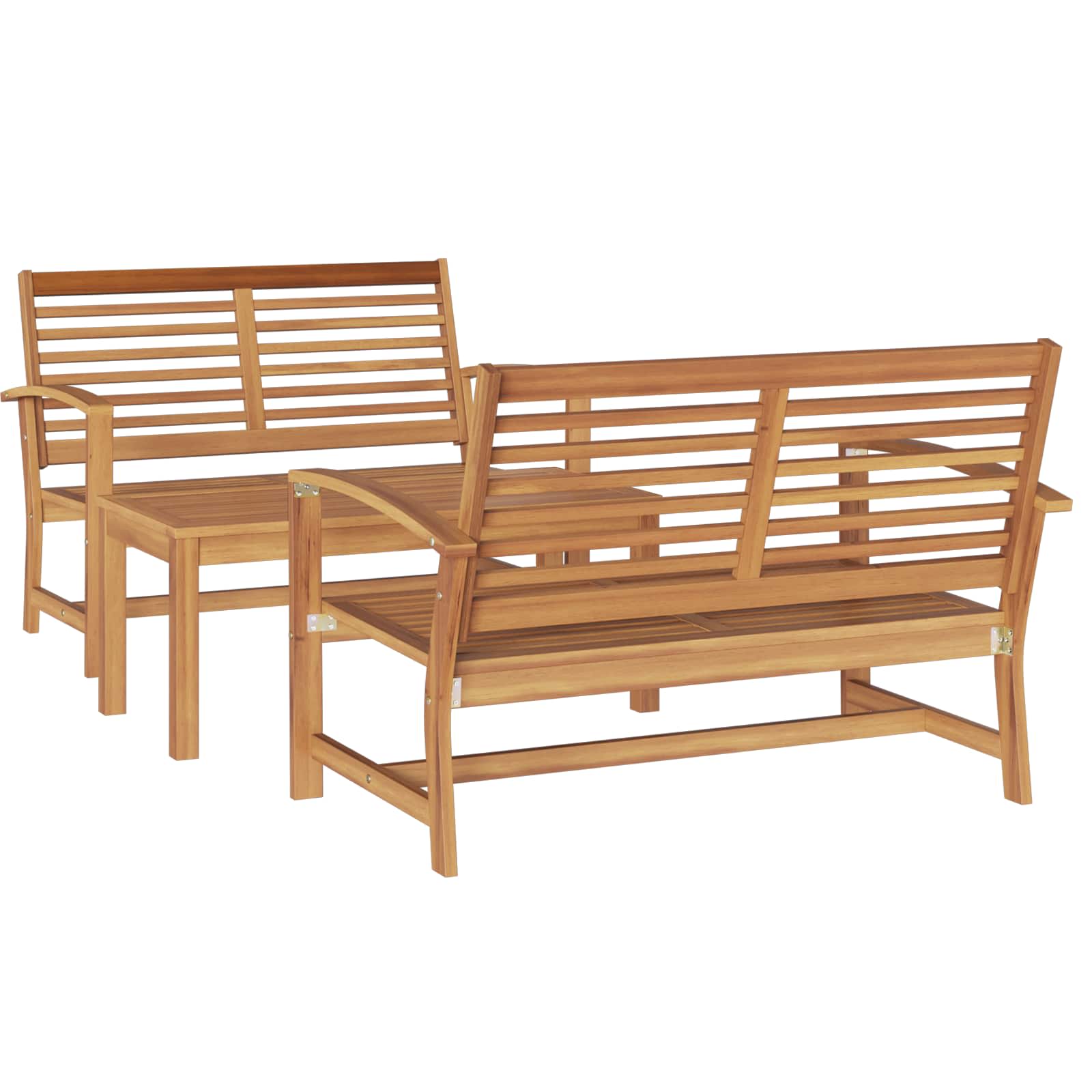 Ensemble de canapé de jardin 3 pcs Naturel Bois de teck massif - XIOS