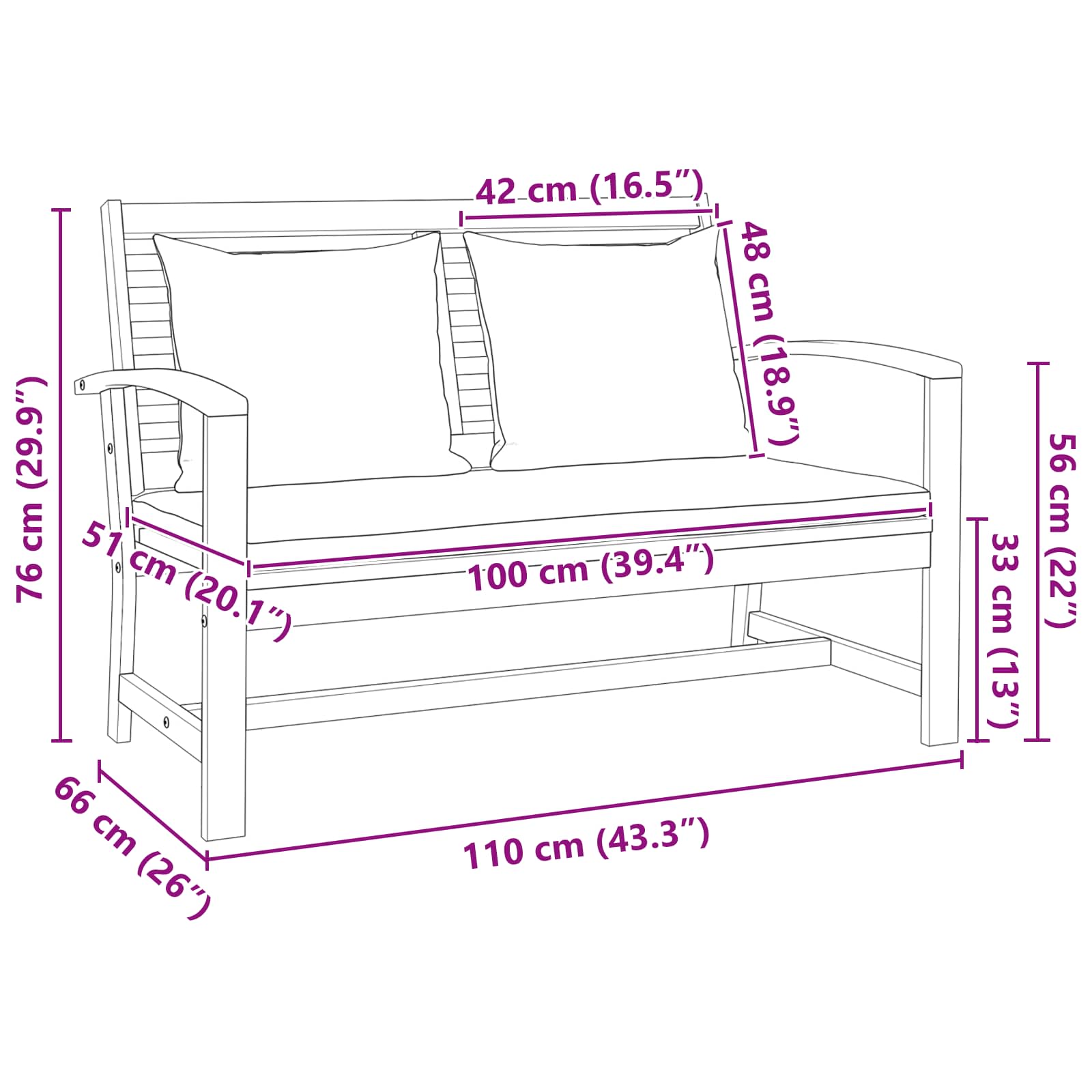 Ensemble de canapé de jardin 3 pcs Naturel Bois de teck massif - XIOS