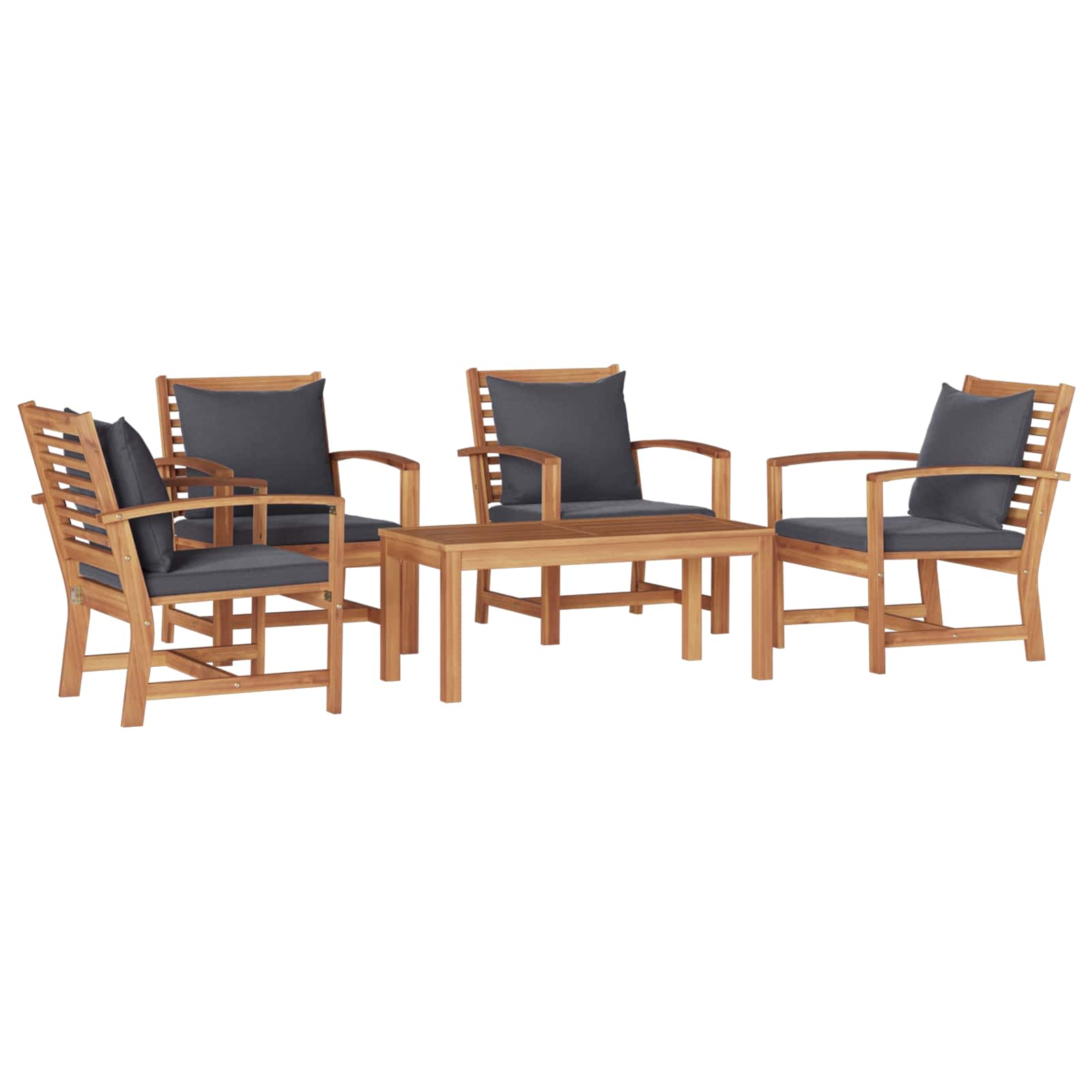 Ensemble de canapé de jardin 5 pcs Naturel Bois de teck massif - XIOS