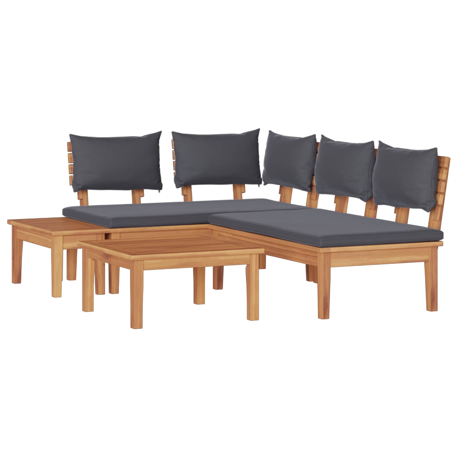 Ensemble de canapé de jardin 4 pcs Marron et gris - XIOS