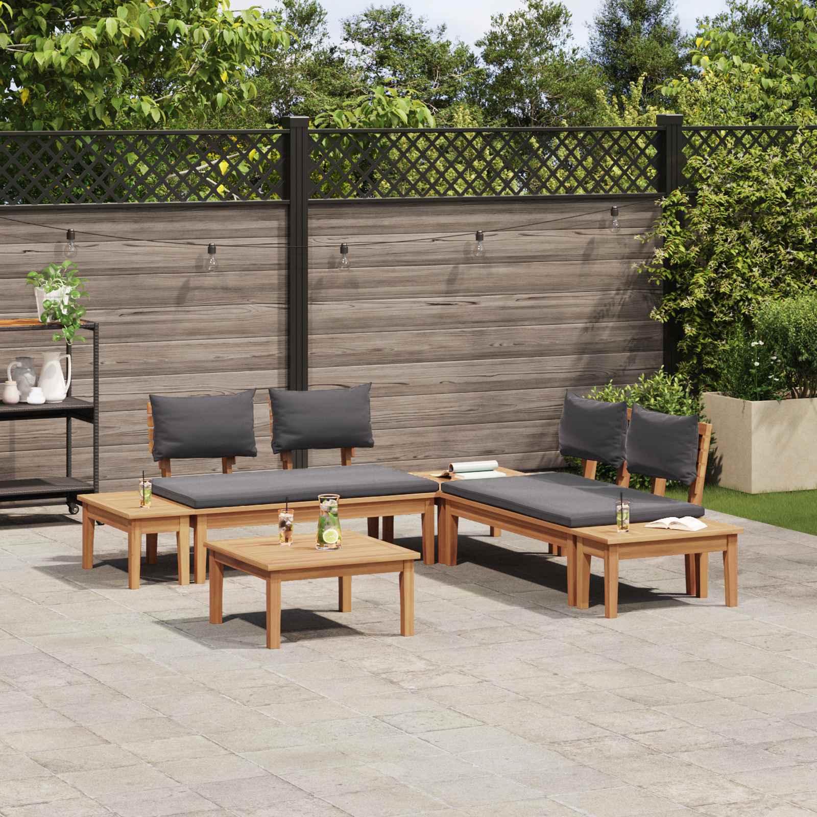 Ensemble de canapé de jardin 3 pcs Marron et gris - XIOS