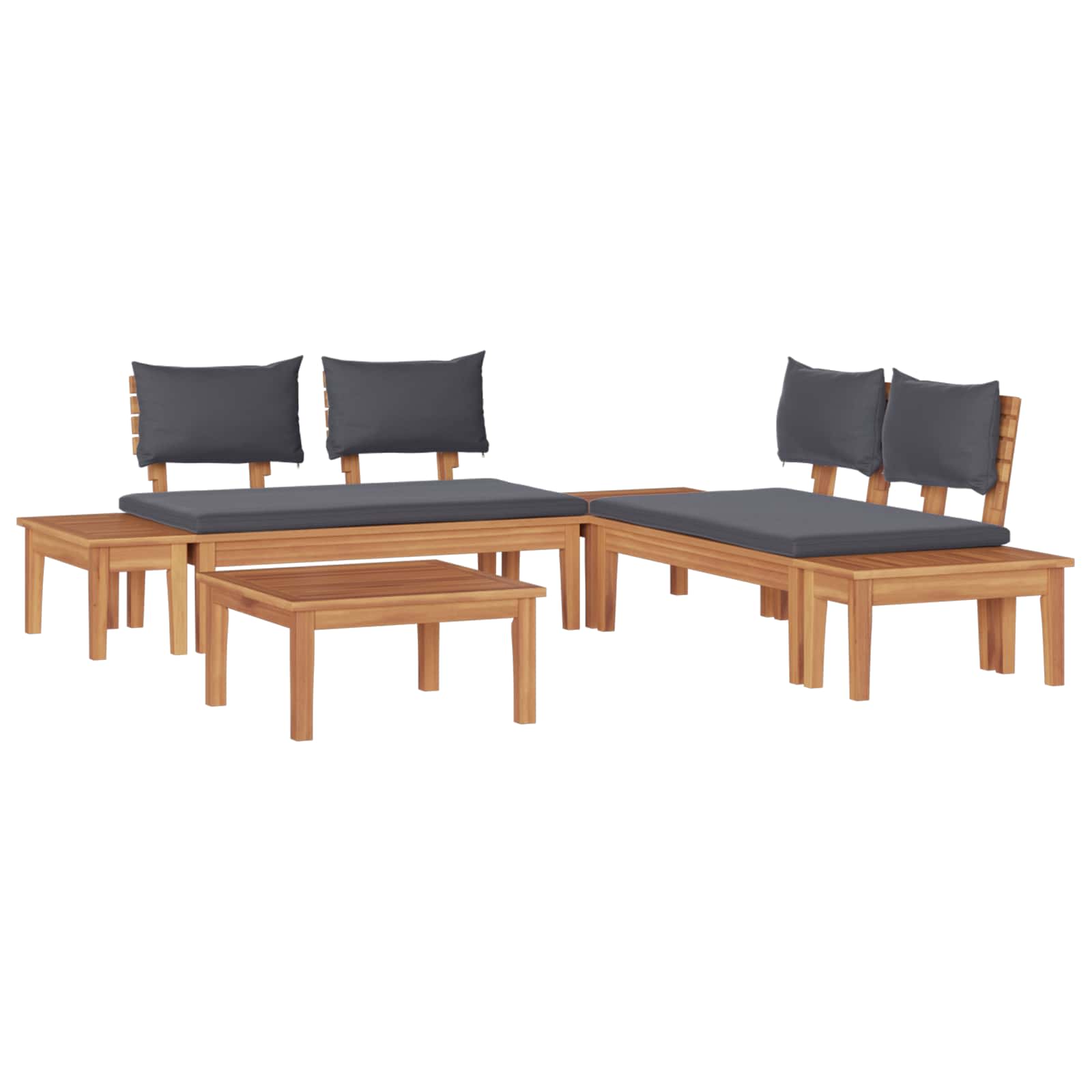 Ensemble de canapé de jardin 3 pcs Marron et gris - XIOS