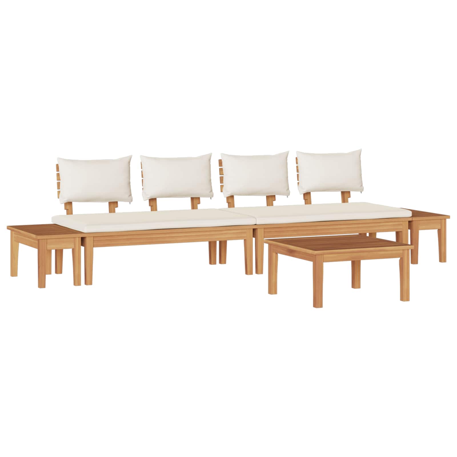 Ensemble de canapé de jardin 5 pcs Marron et Crème - XIOS