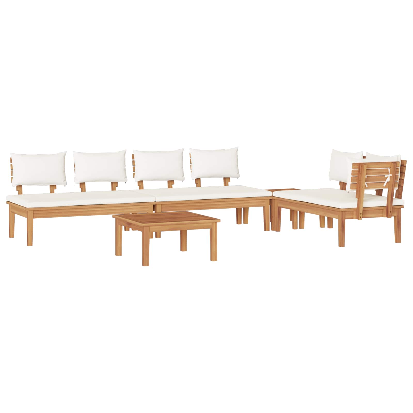 Ensemble de canapé de jardin 5 pcs Marron et Crème - XIOS