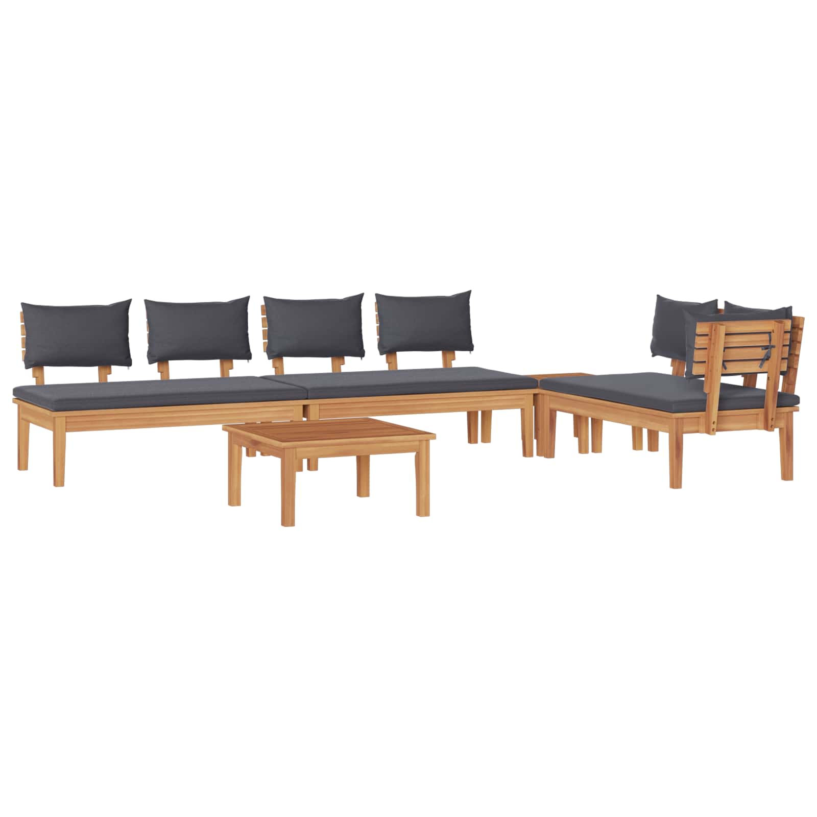 Ensemble de canapé de jardin 5 pcs Marron et gris - XIOS