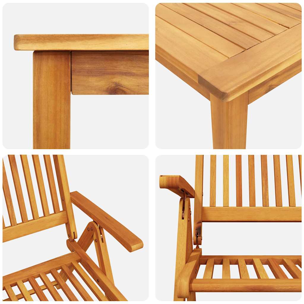 Ensemble de salle à manger pour jardin Pliable 5 pcs Marron - XIOS