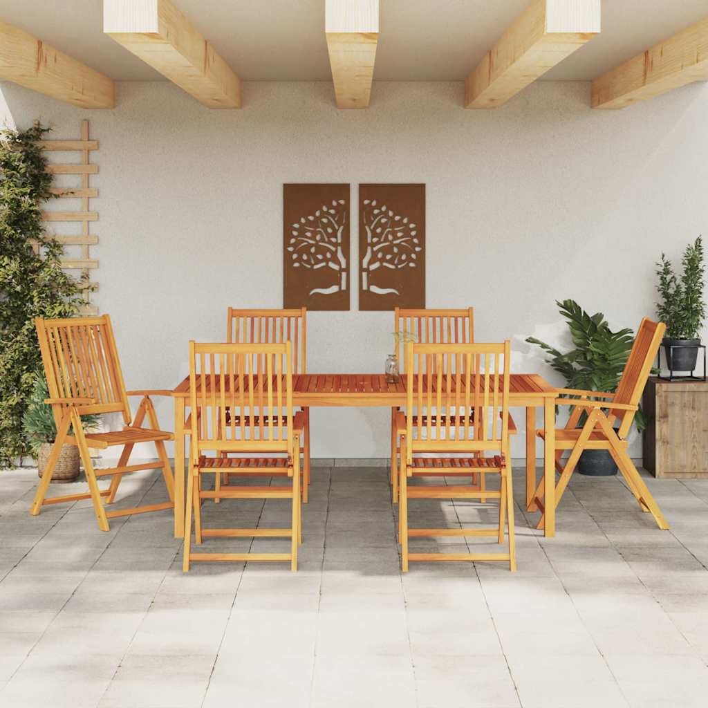 Ensemble de salle à manger pour jardin Pliable 7 pcs Marron - XIOS