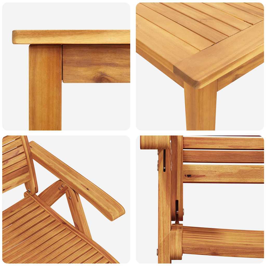 Ensemble de salle à manger pour jardin 3 pcs Marron - XIOS