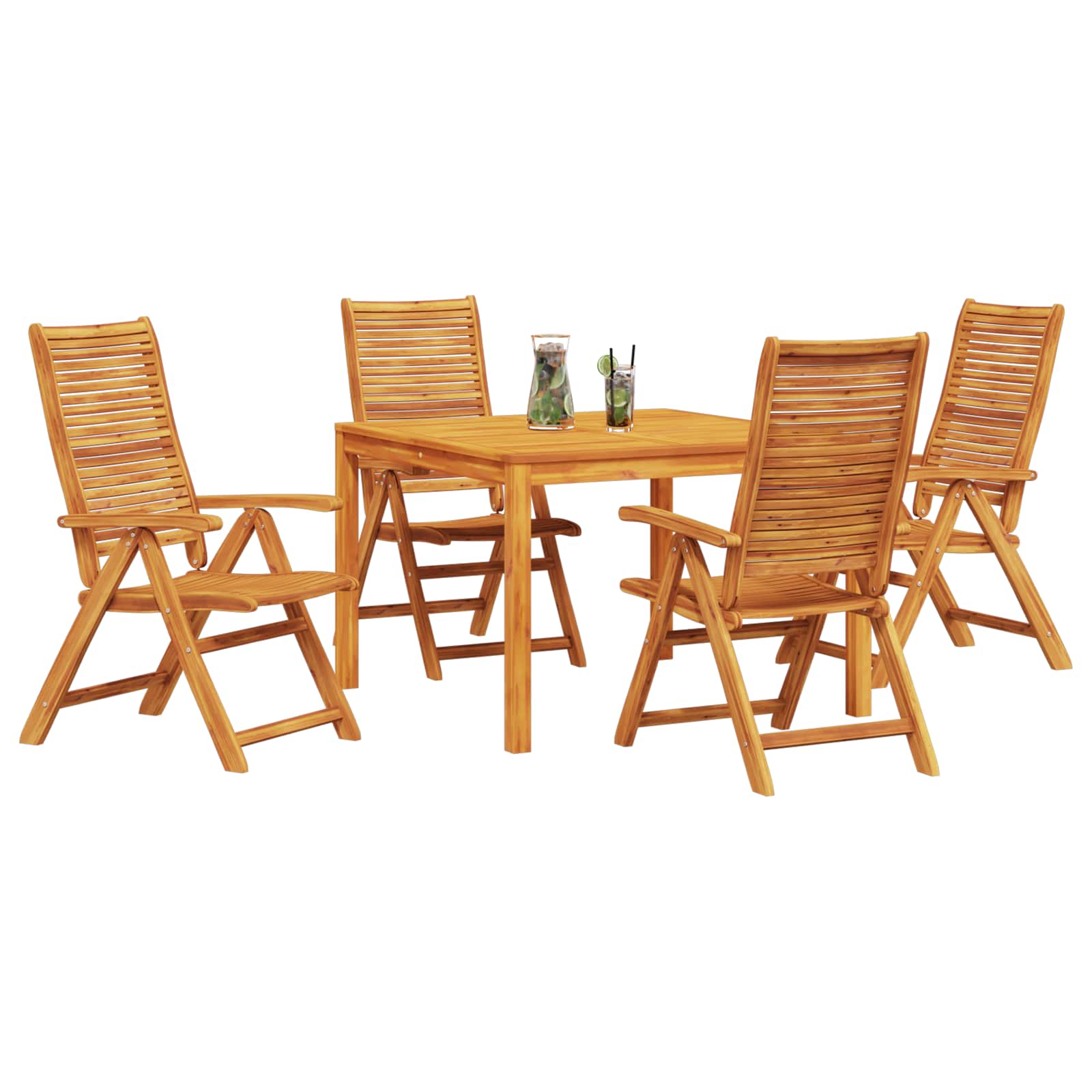 Ensemble de salle à manger pour jardin 5 pcs Marron - XIOS