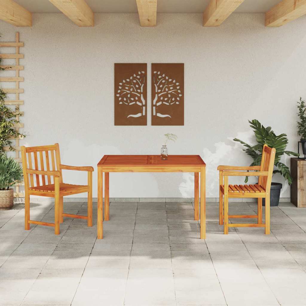 Ensemble de salle à manger pour jardin 3 pcs Marron - XIOS