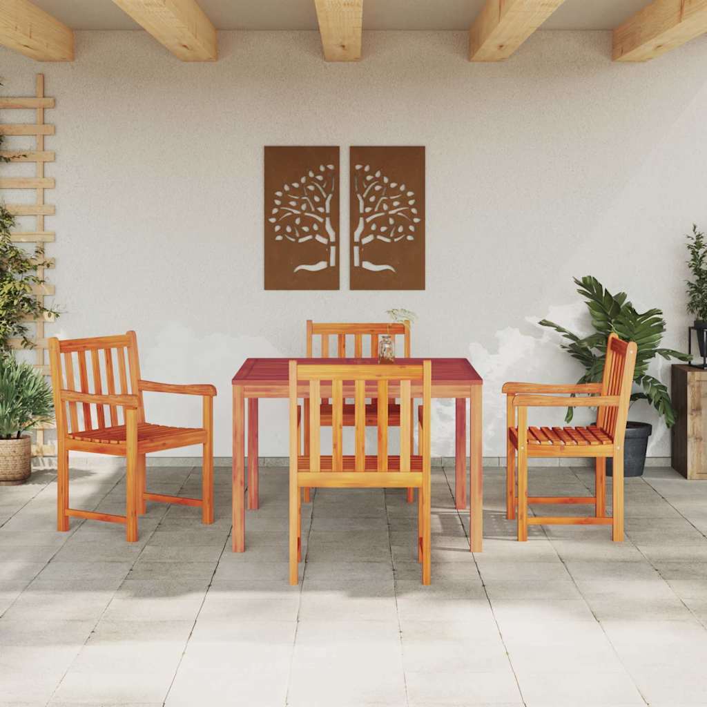 Ensemble de salle à manger pour jardin 5 pcs Marron - XIOS