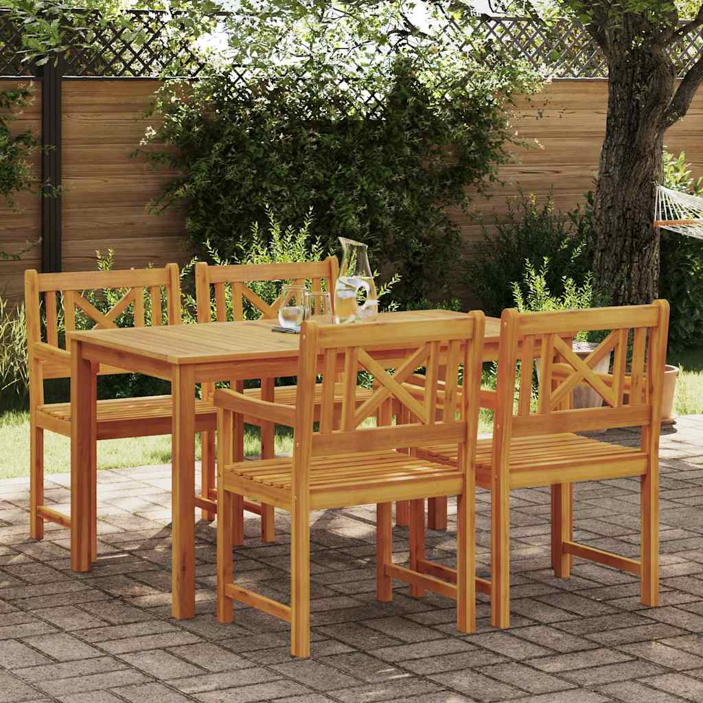 Ensemble de salle à manger pour jardin 5 pcs Marron - XIOS