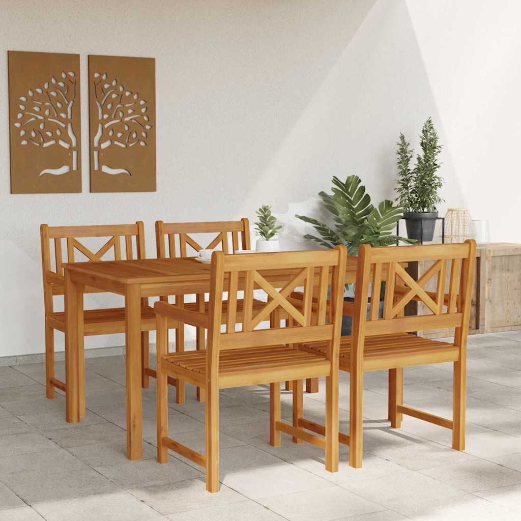 Ensemble de salle à manger pour jardin 5 pcs Marron - XIOS