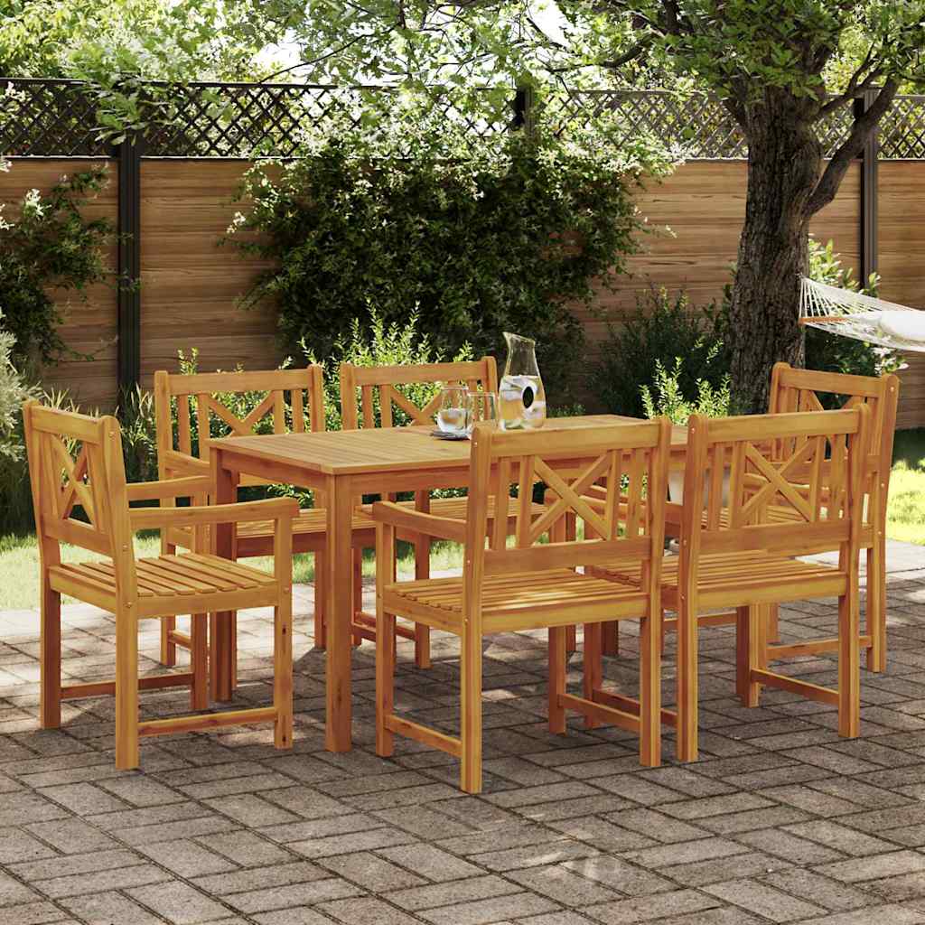 Ensemble de salle à manger pour jardin 7 pcs Marron - XIOS