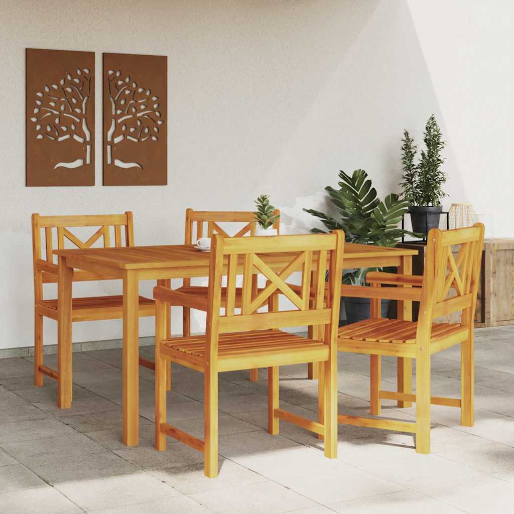 Ensemble de salle à manger pour jardin 5 pcs Marron - XIOS